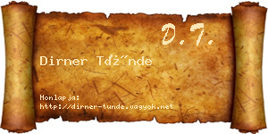 Dirner Tünde névjegykártya